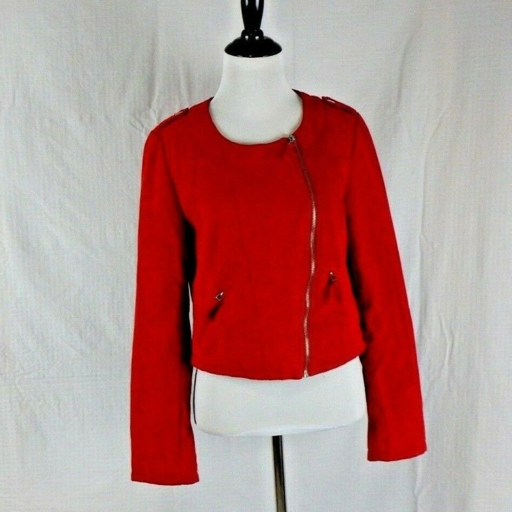 Forever 21 Faux Suede Red Jacket Size M